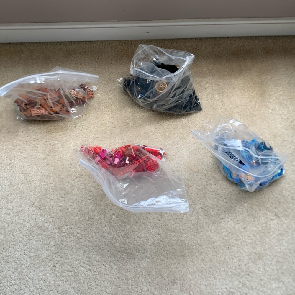 Four bags of Legos